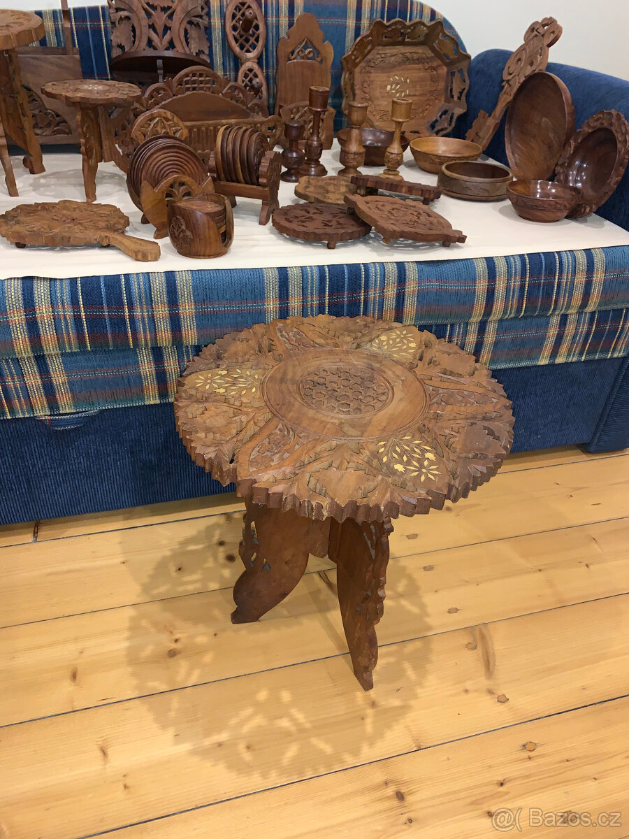 Indické dřevo dekorace 39ks_1980 - 1985 zachovalý stav - 9