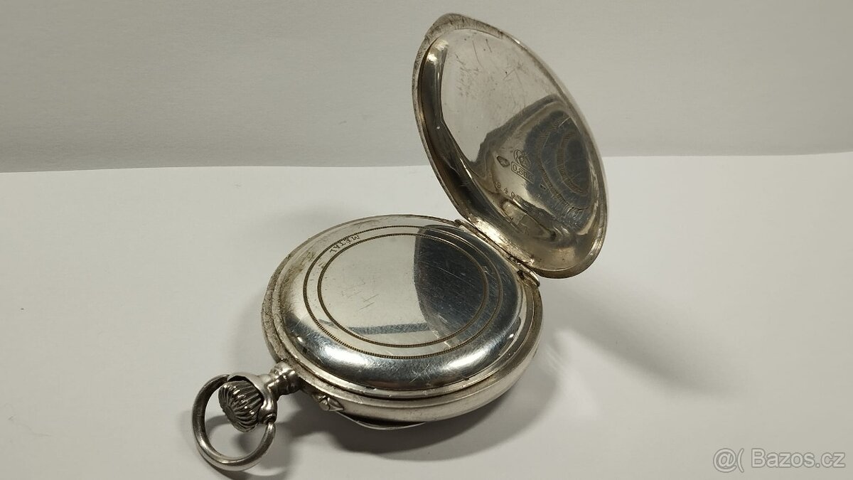 Staré stříbrné kapesní hodinky, stříbro, ag, zasiláme ihned - 9