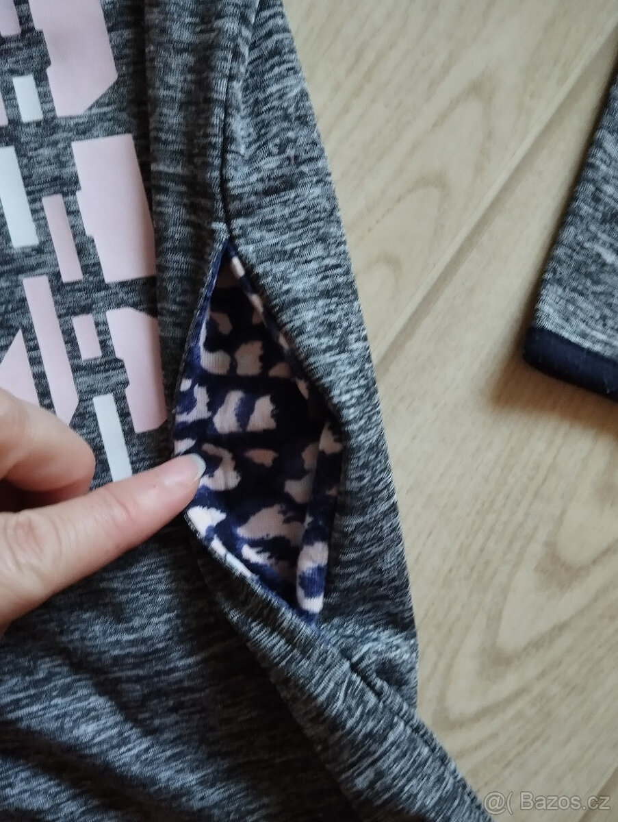 Béžová/melír/smetana mikina+sako vel.146/152/158//10-13 let - 9