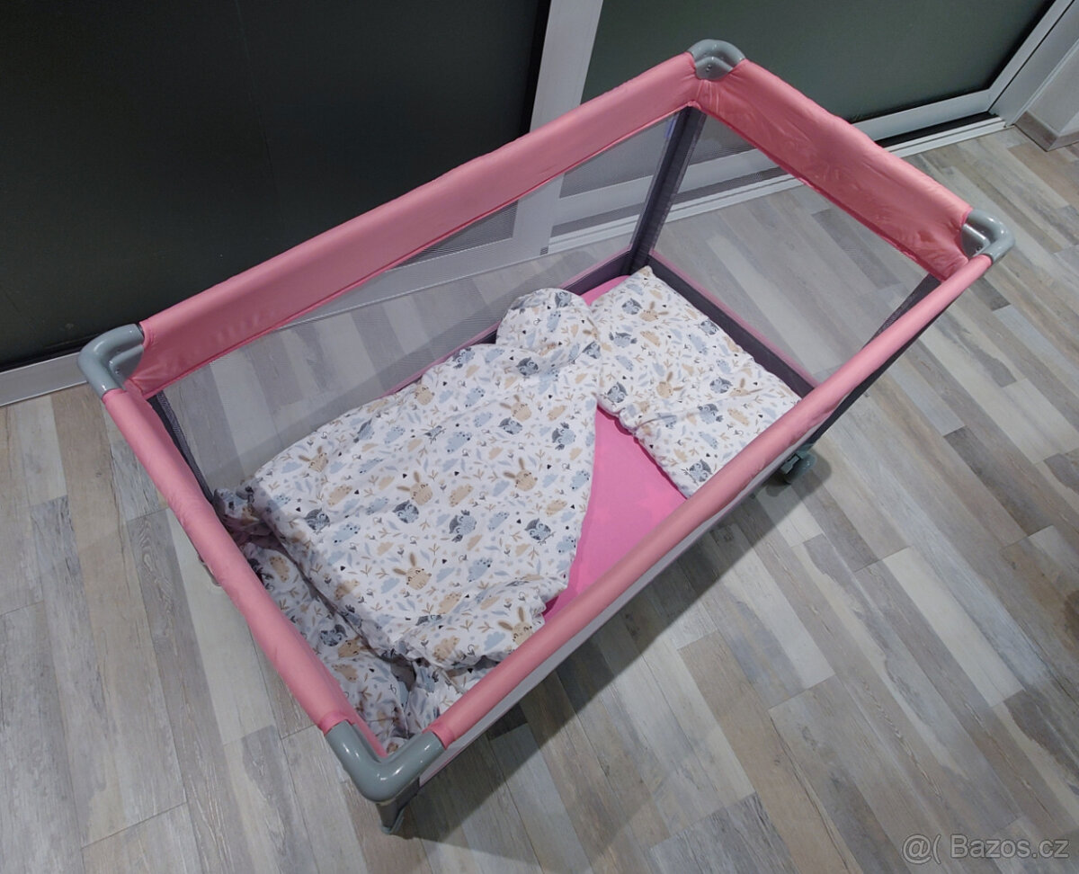 Cestovní postýlka Baby Mix + matrace + peřina/polštář - 9