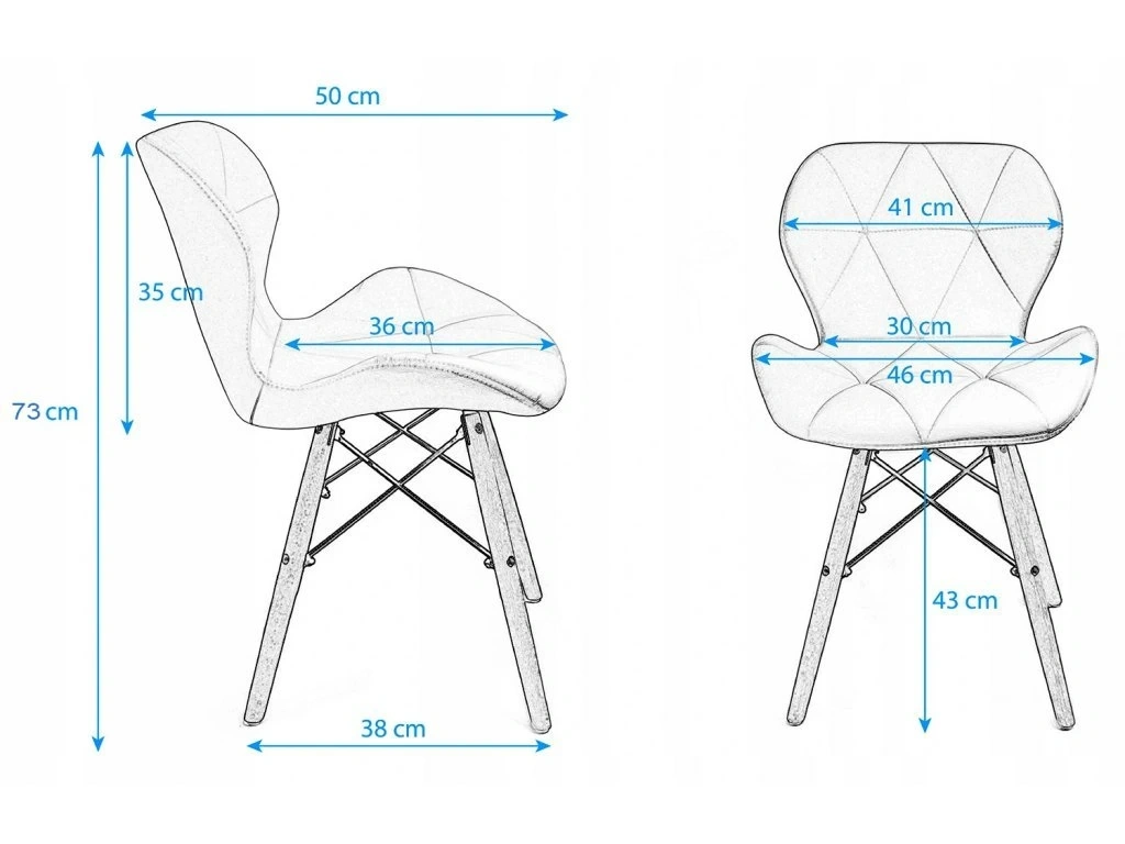 Nová sada 4 jídelní židle, šedá samet, dřevo - 9