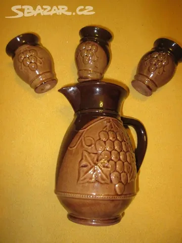 Slánka, cukřenka, džbán, lázeňské pítko - keramika. - 9