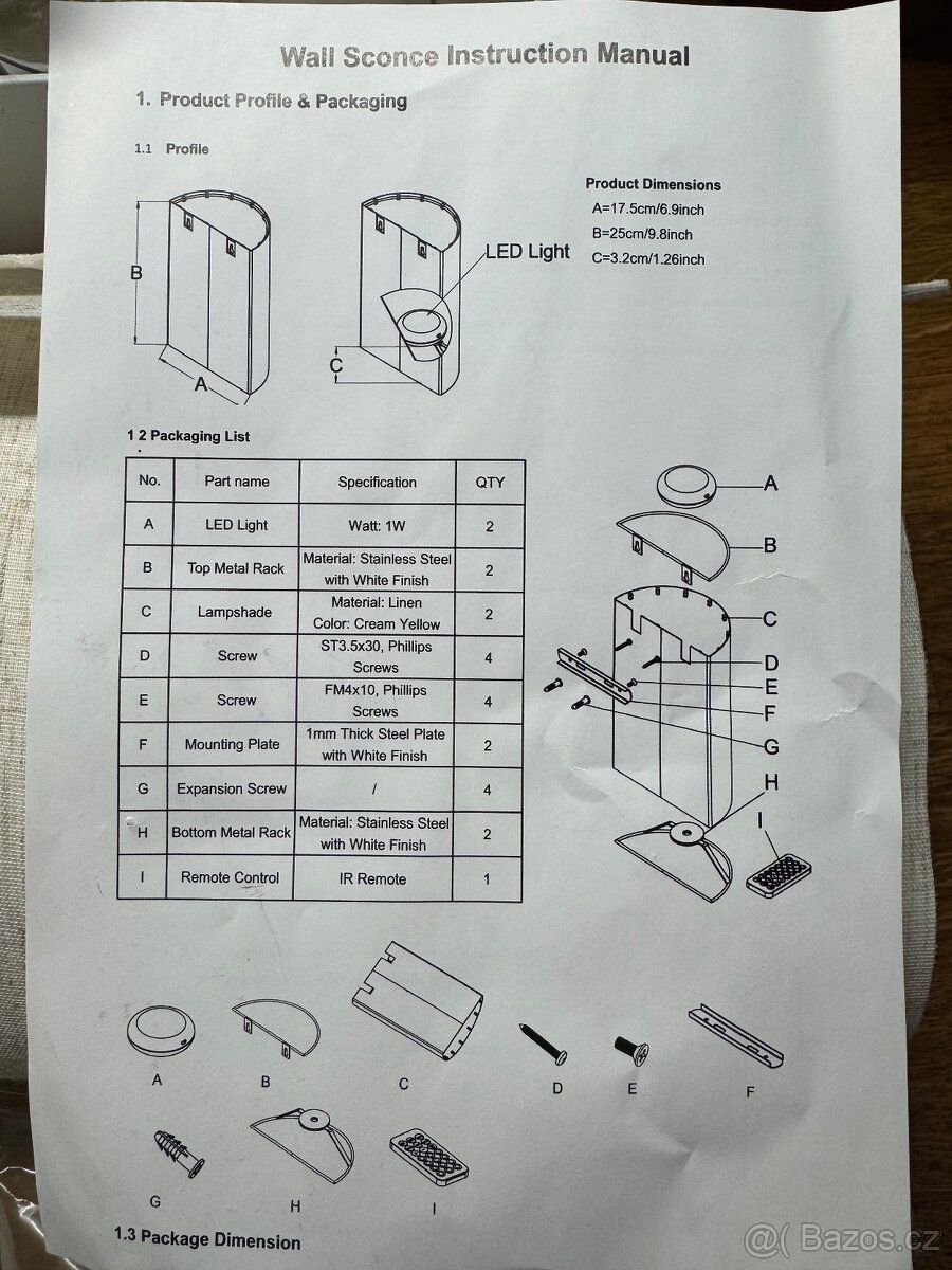 Sada dvou nástěnných LED svítidel - 9