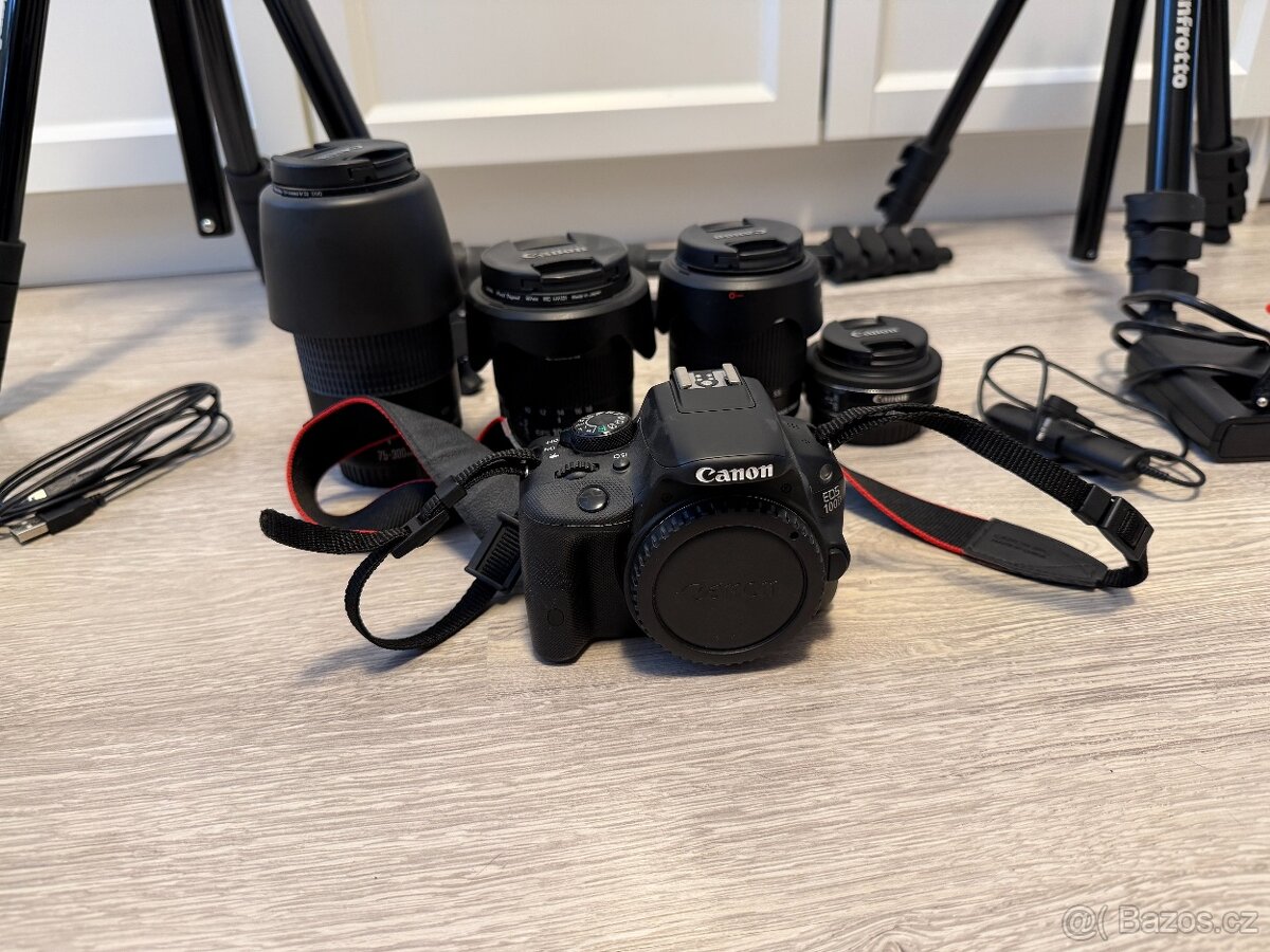Velký set Canon EOS 100D + 4x objektiv + příslušenství - 9
