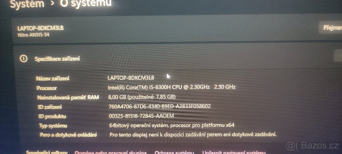 Herní notebook Acer nitro 5 - 9