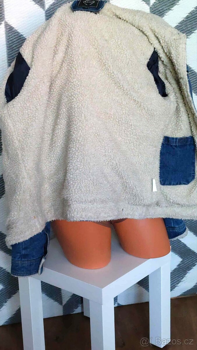 DÁMSKÁ RIFLOVÁ BUNDA - DŽÍSKA PODŠITÁ KOŽÍŠKEM-vel. M - 9