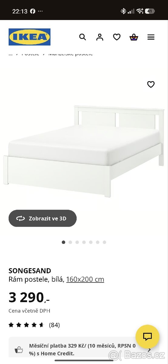 Bílá postel -IKEA - 9