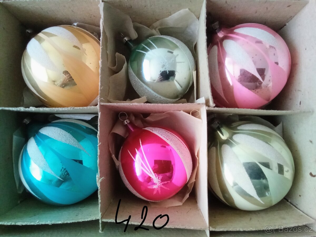 Vánoční, staré ozdoby, baňky - 9