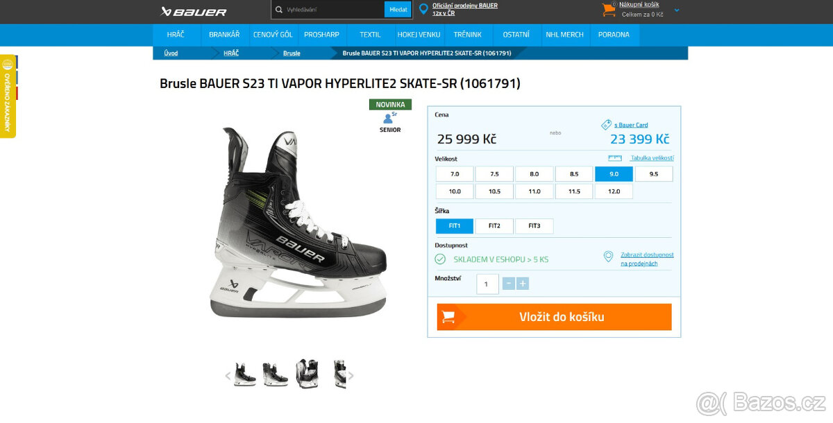 Profi brusle Bauer Vapor Hyperlite 2 (vel. 8,5 Fit2) - BAZAR - 9