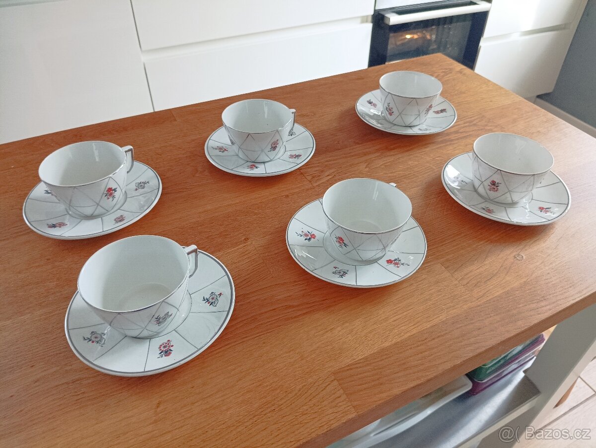 KUBISTICKÝ PORCELÁNOVÝ ČAJOVÝ ŠAPO SET CCP JM PORT DE LA CZE - 9