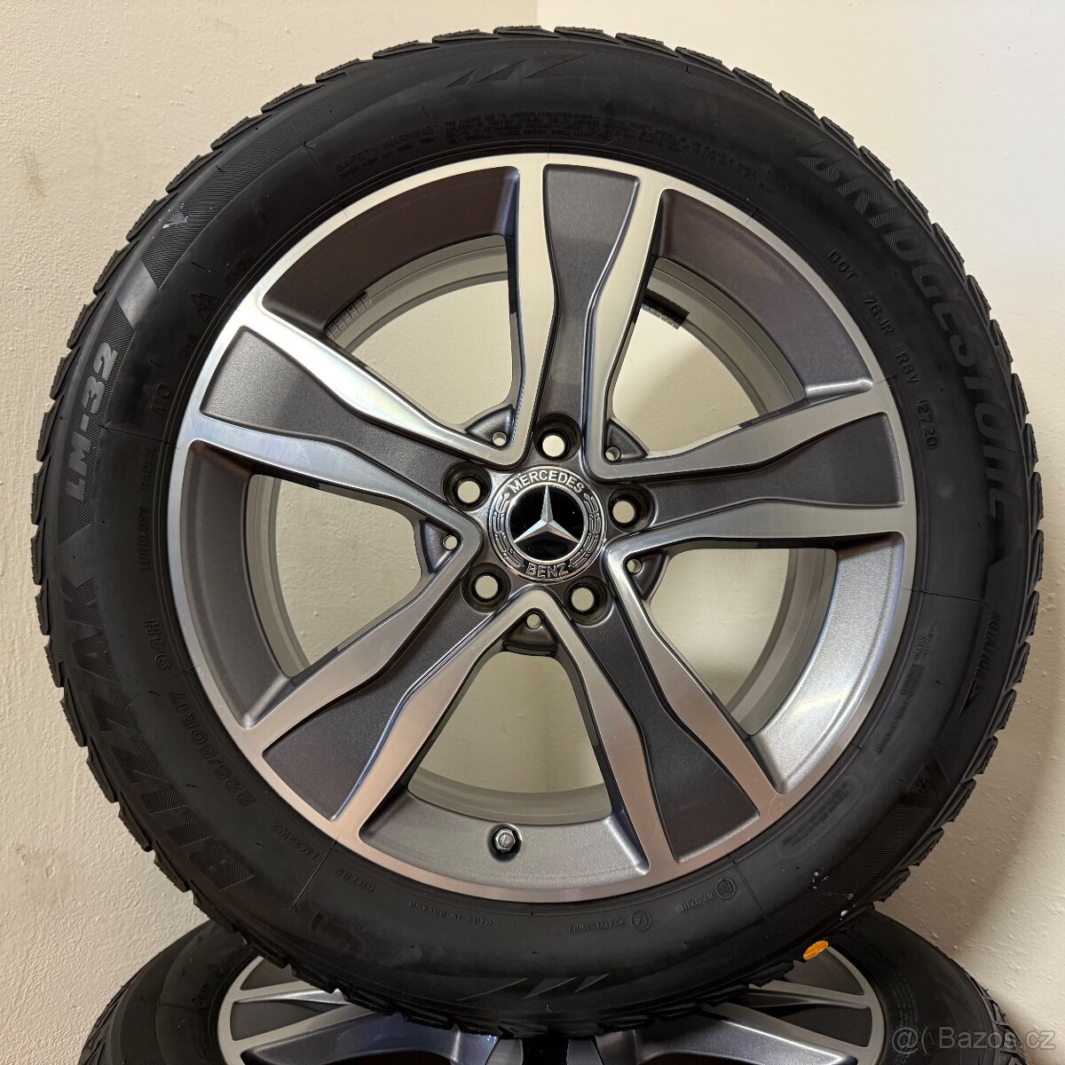 MERCEDES C W205 5x112 R17 ET48,5+ZIMNÍ 225/50R17 7,5/7mm - 9