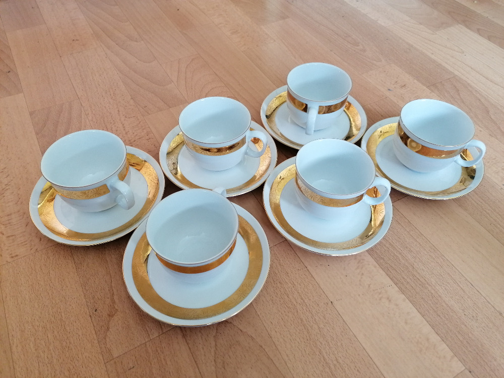 Starožitný porcelánový čajový kávový jídelní servis souprava - 9