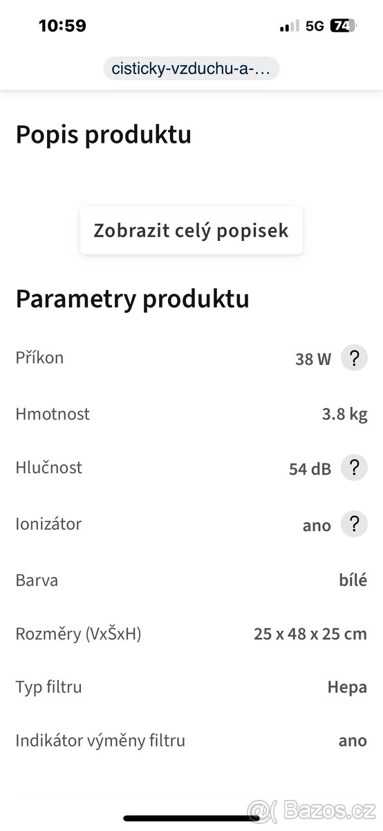 Čistička vzduchu TCL BreevaA3 - 9