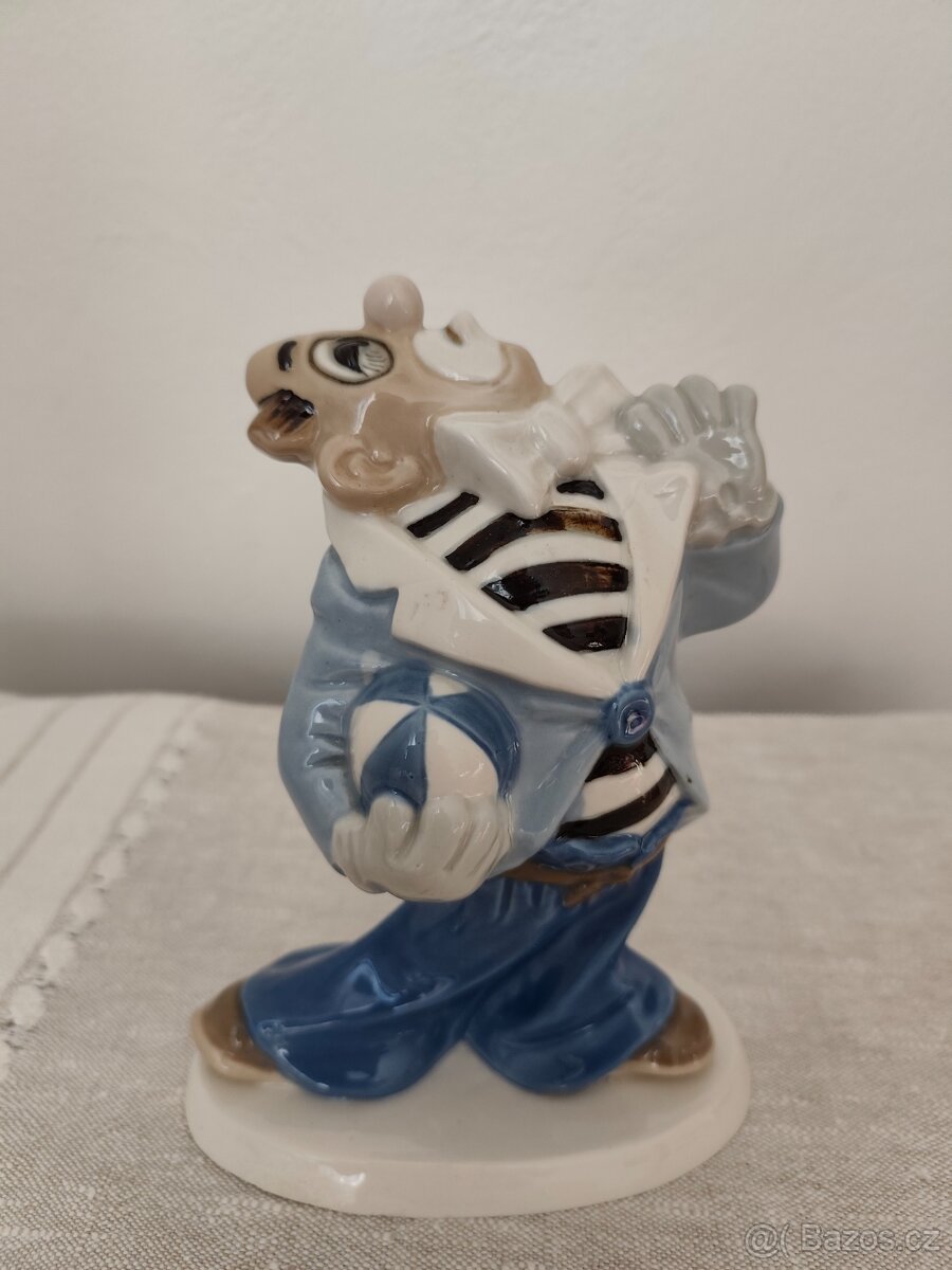 Royal dux klaun Bradáček porcelánová soška rarita - 9