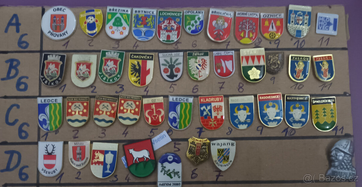 Odznaky vlajky + erby měst ,místopis - 9