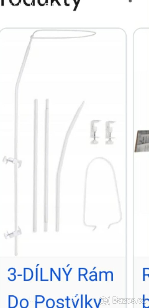 3dílný kovový rám na nebesa do postýlky+ příslušenství čtěte - 9