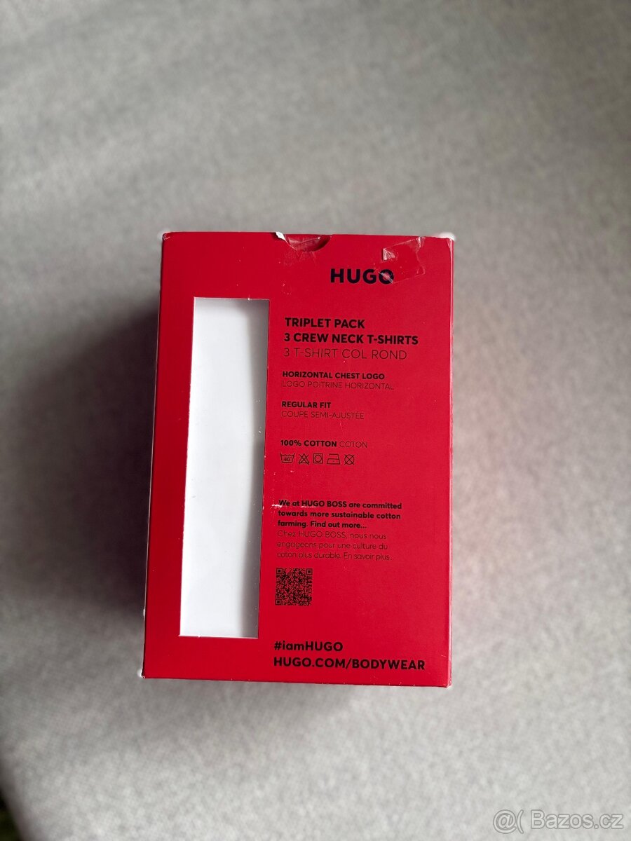 3x bílé tričko HUGO BOSS (3-pack) - vel. M, L - 9
