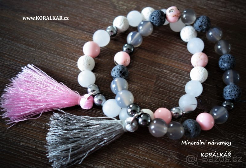 Minerální náramek náramky z minerálů na Valentýna a učitelky - 9