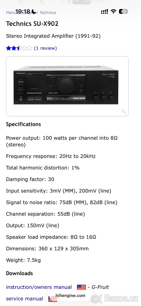 Zesilovač Technics - 9
