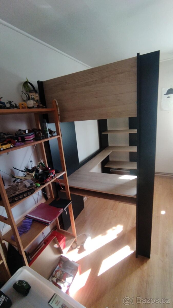 Patrová postel s policemi a psacím stolem Duplex - 9