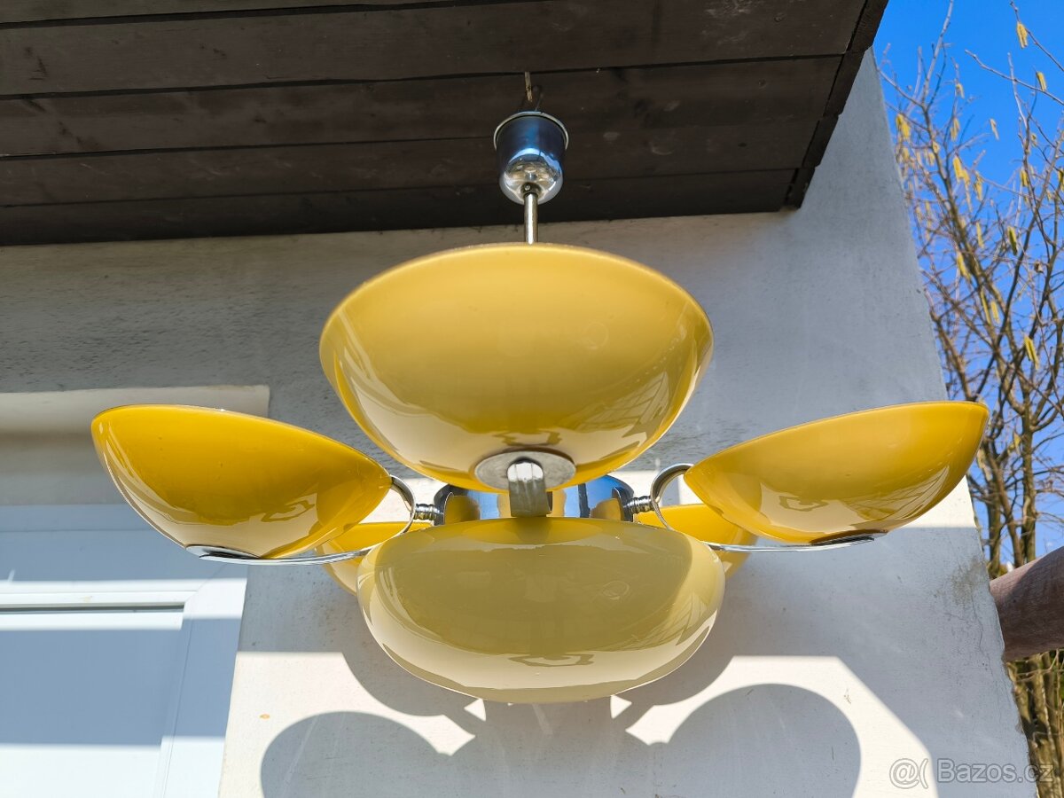 Funkcionalistický Art Deco chromový lustr - 9