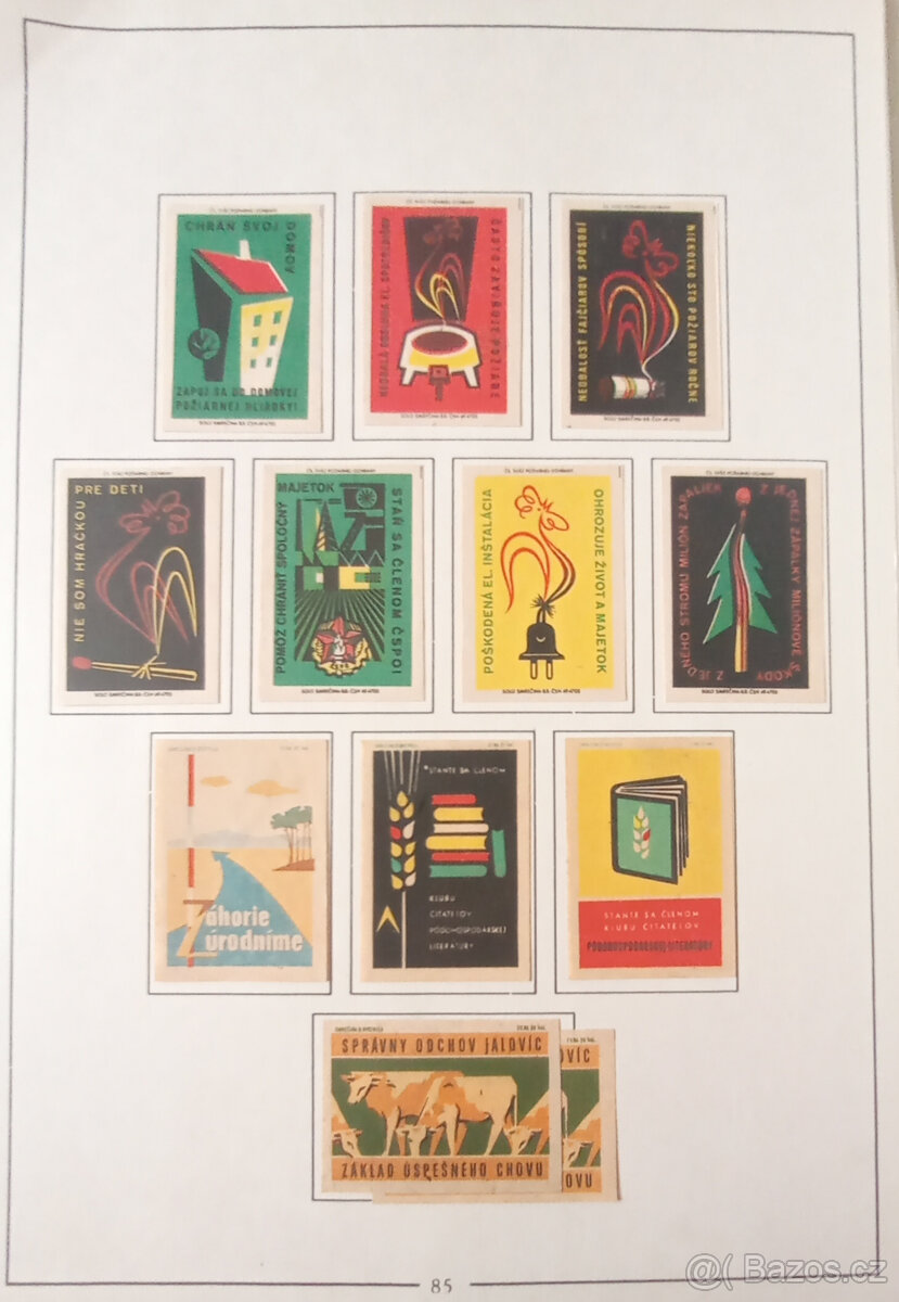 Album 363 zápalkových nálepek Slovensko 1961–1963 - 9