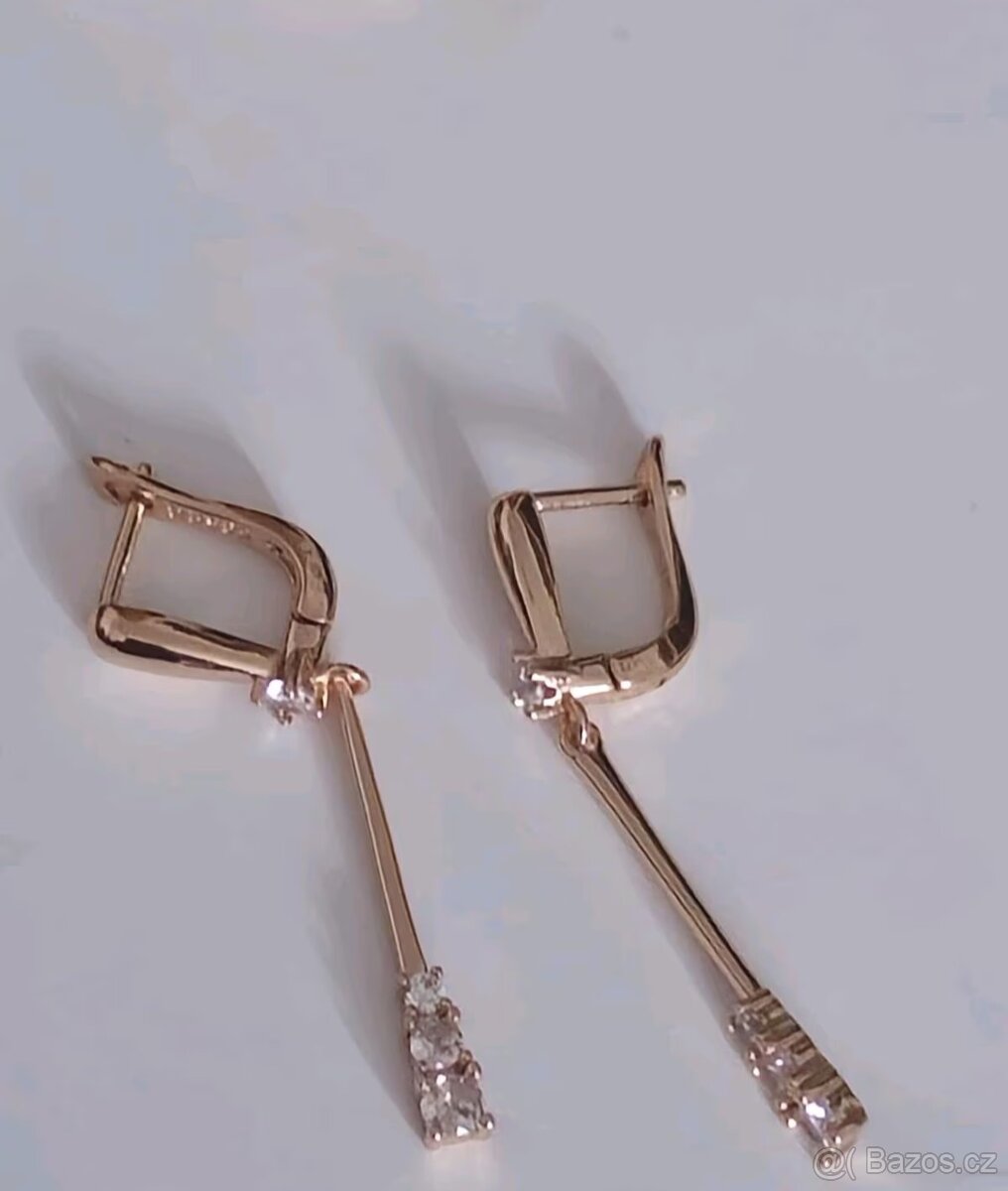 Náušnice zlato 14k 585RG - 9