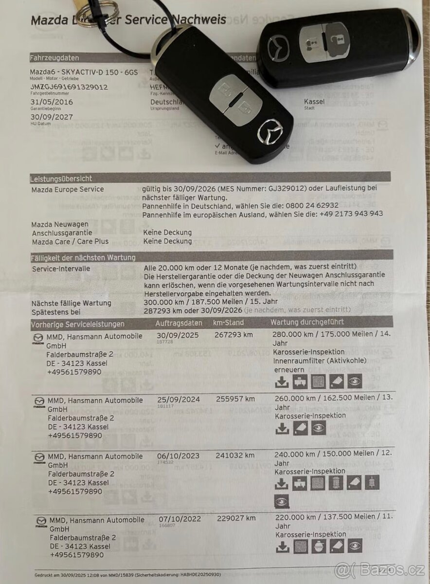 MAZDA 6 2.2 D 110 KW SKYACTIVE 270TKM SERVISKA FACELIFT - 9