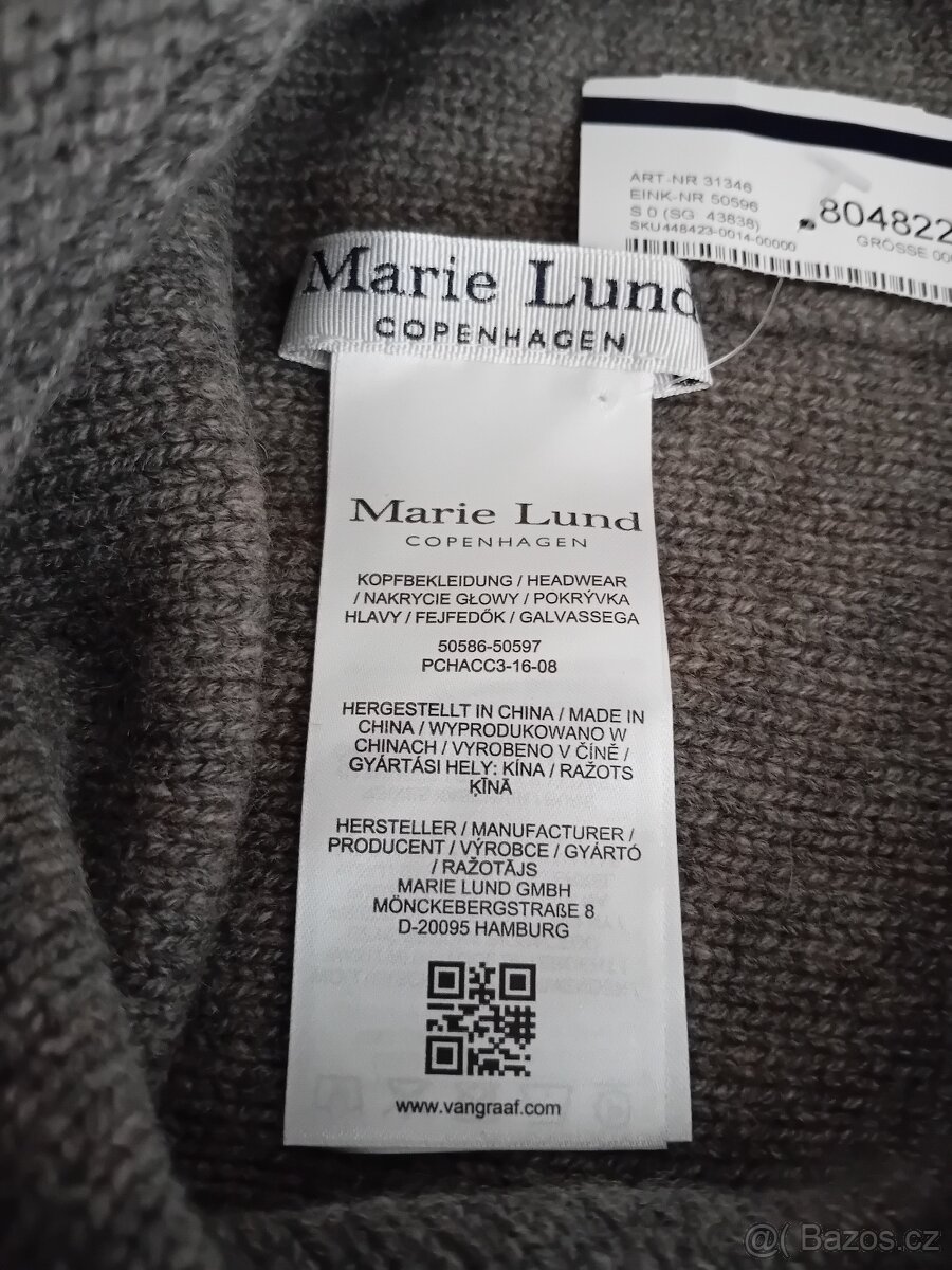 Marie Lund dámská čepice 100% kašmír nová - 9