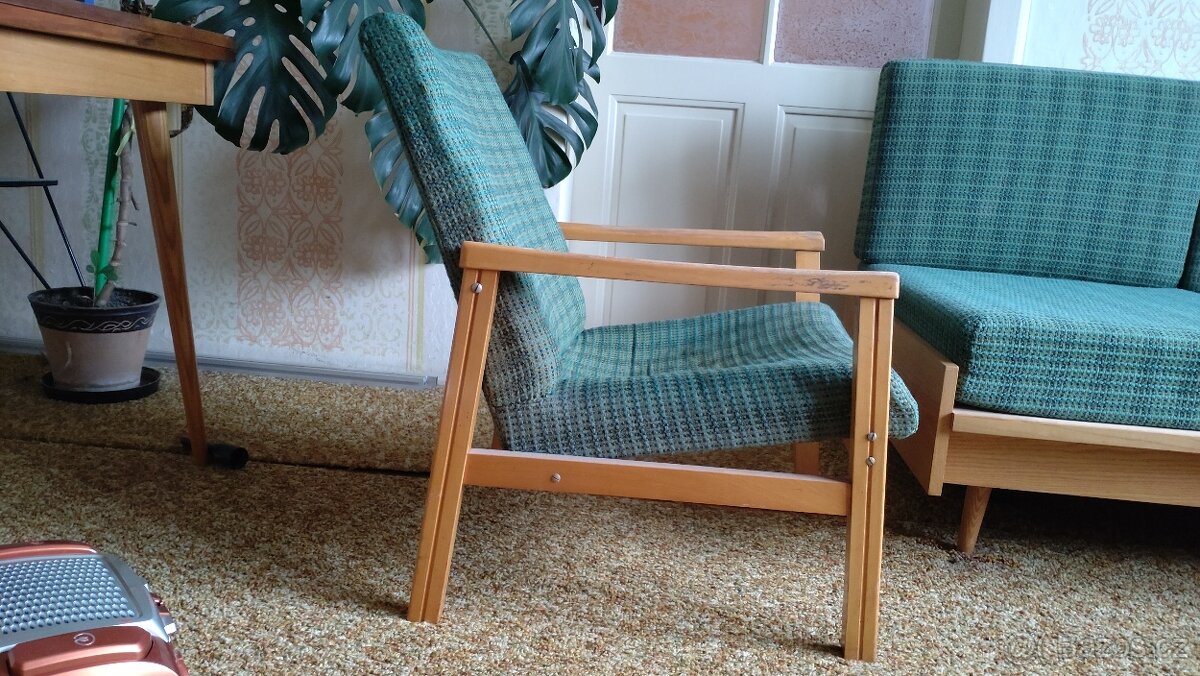 Retro sedací souprava Jitona 60. léta - gauč, křesla, židle - 9