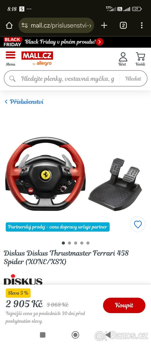 Prodám PlayStation 4 +volant 2x ovladač - 9