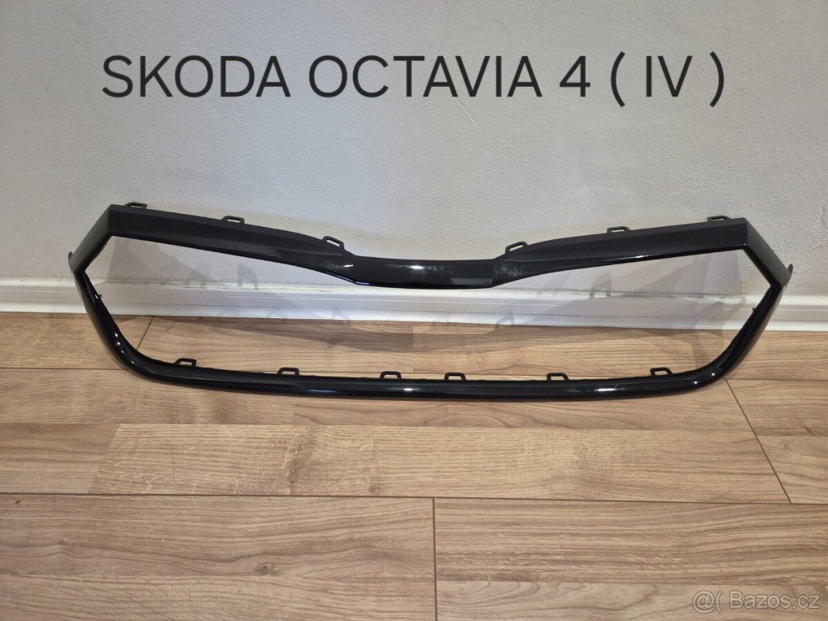 PREDNI MASKA OCTAVIA 3 / 3FL / 4 RAMECEK GRILU MASKY CERNY - 9