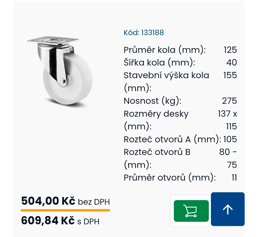 Otočná polyamidová kolečka Tente - 9