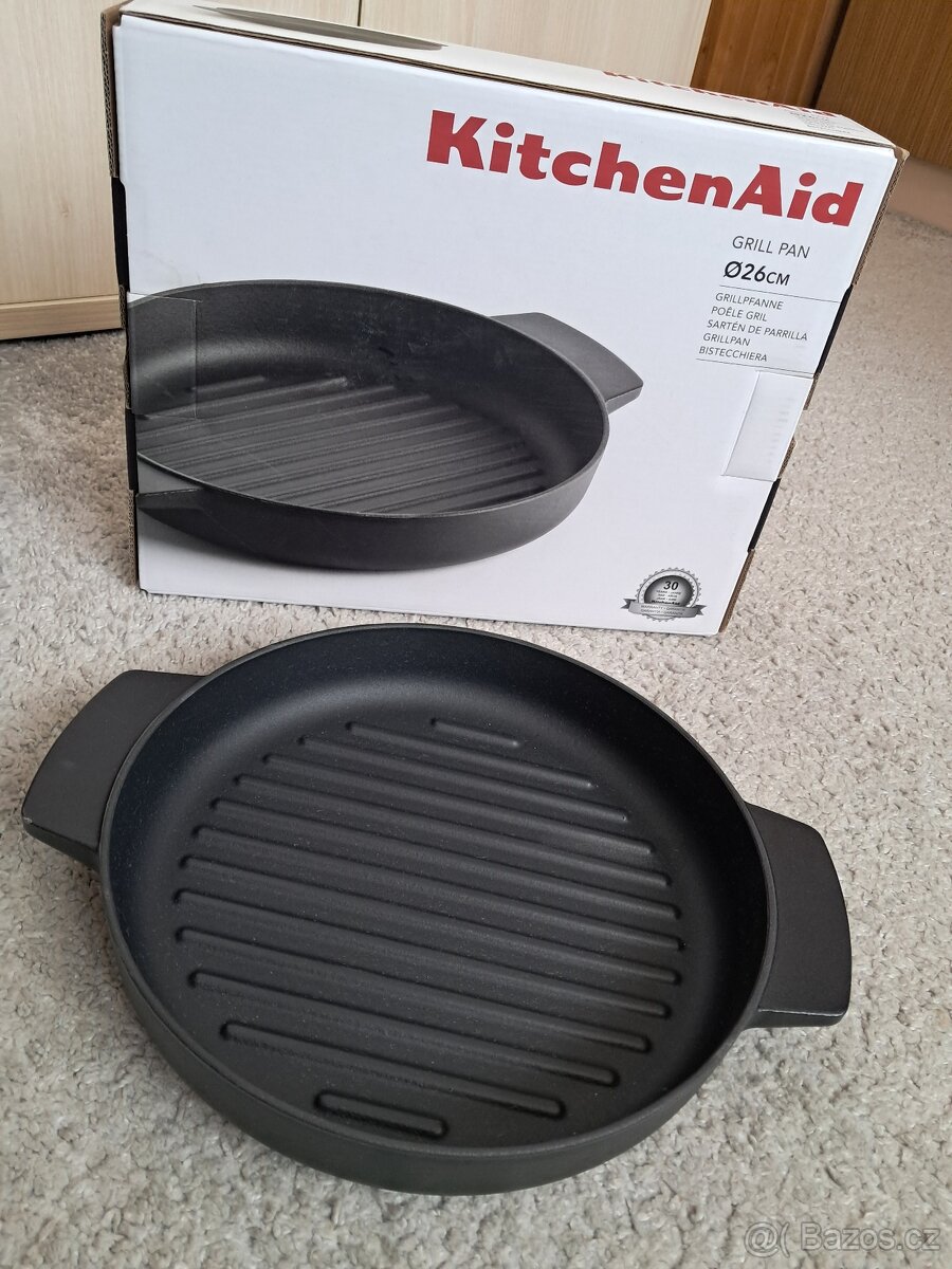 Litinová grilovací pánev, průměr 26 cm, nová - 9
