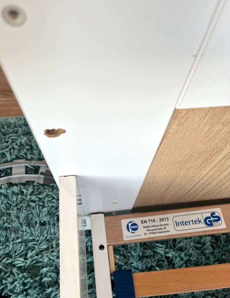 Kvalitní dětská postýlka PAIDI 70×140 cm + matrace,rošt atd. - 9