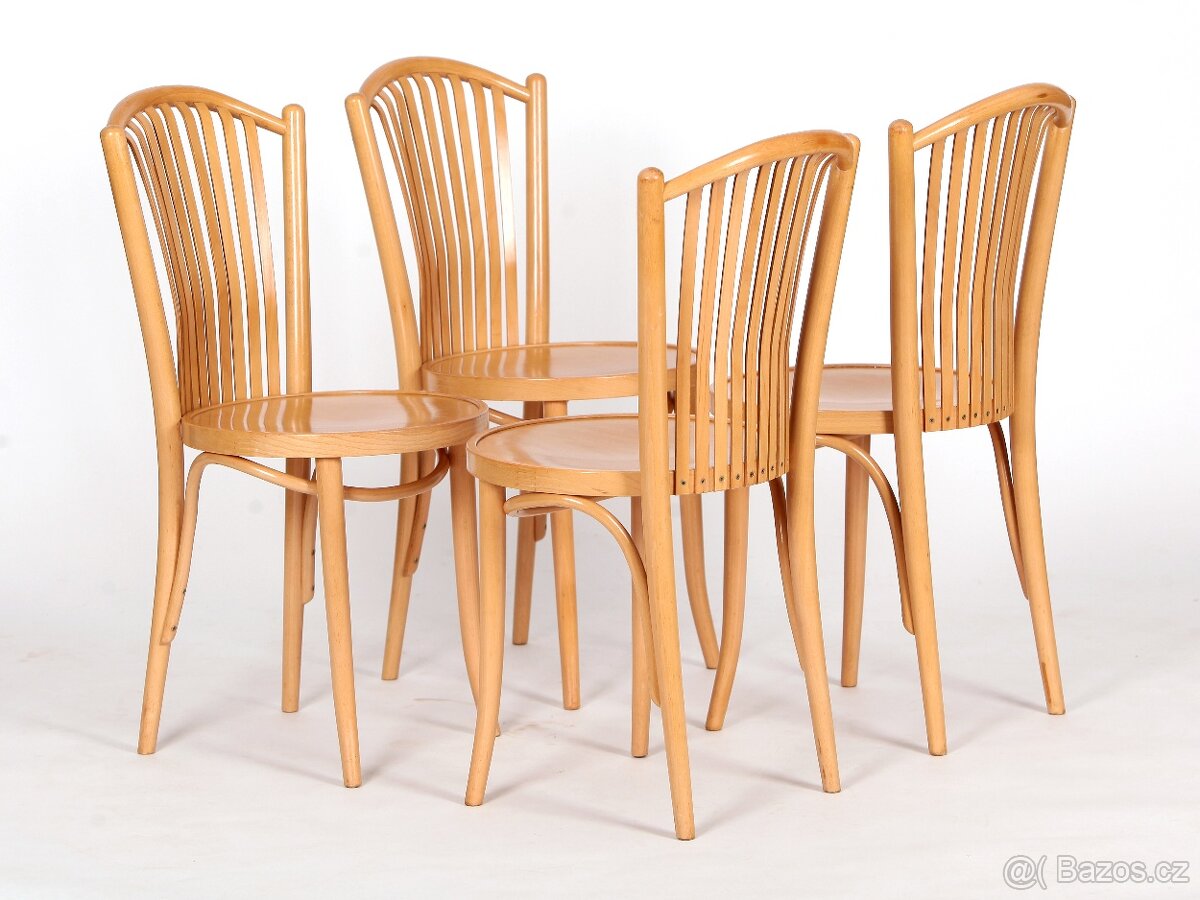 Kvalitní bukové židle TON, krásný stav, 4 kusy. - 9