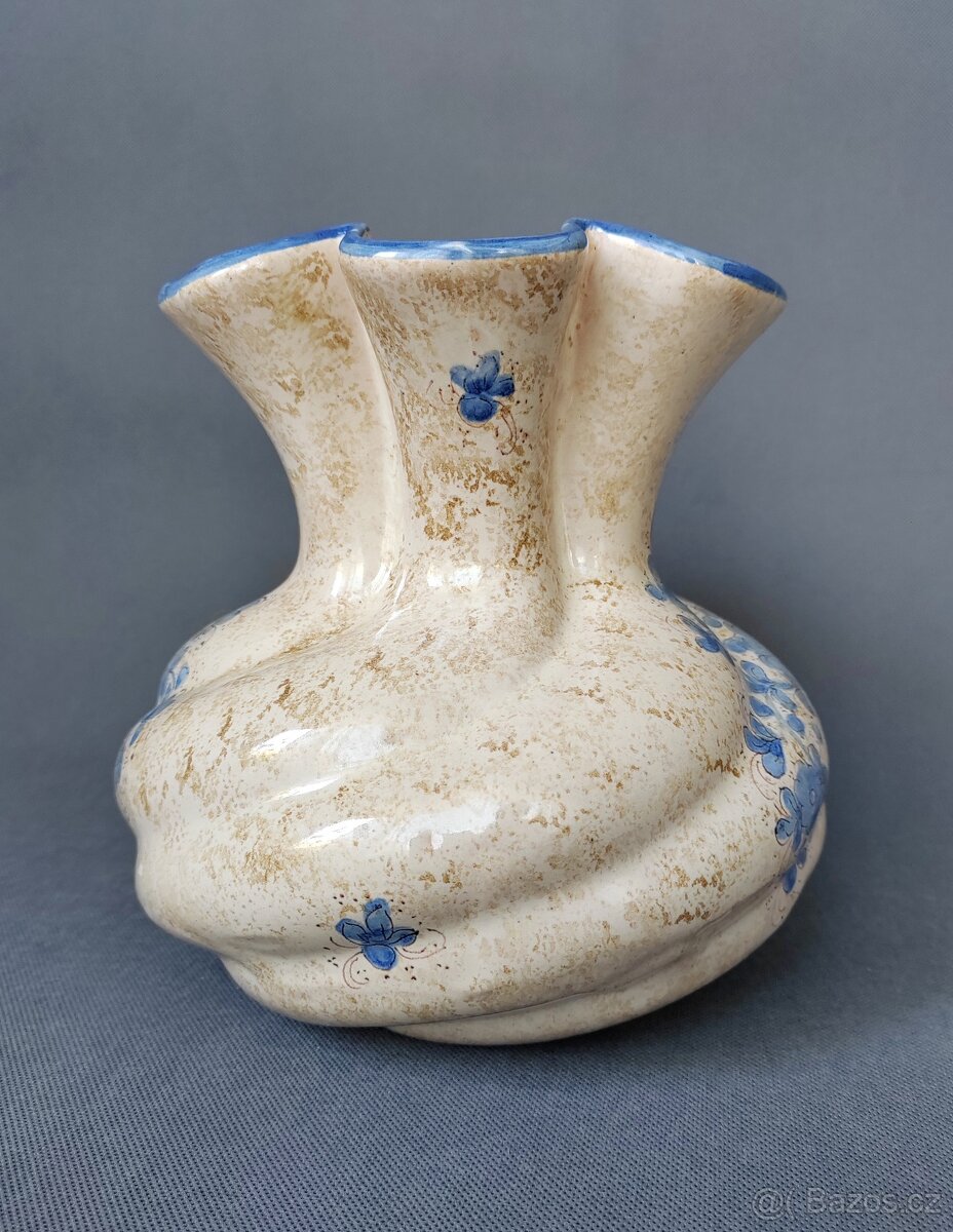 Italská keramická ručně malované váza z města Deruty - 9