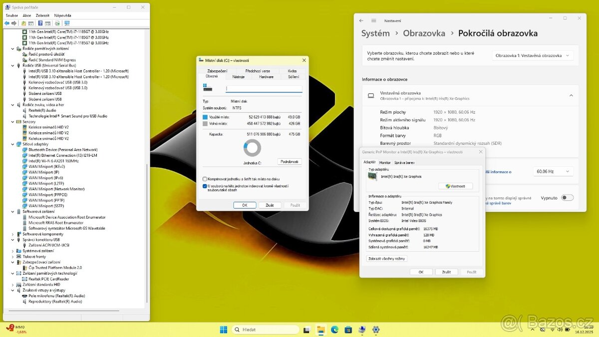DELL 3560 /i7-1185G7/32GB/SSD512GB/T500/FULLHD/WIN11/ZÁRUKA - 9