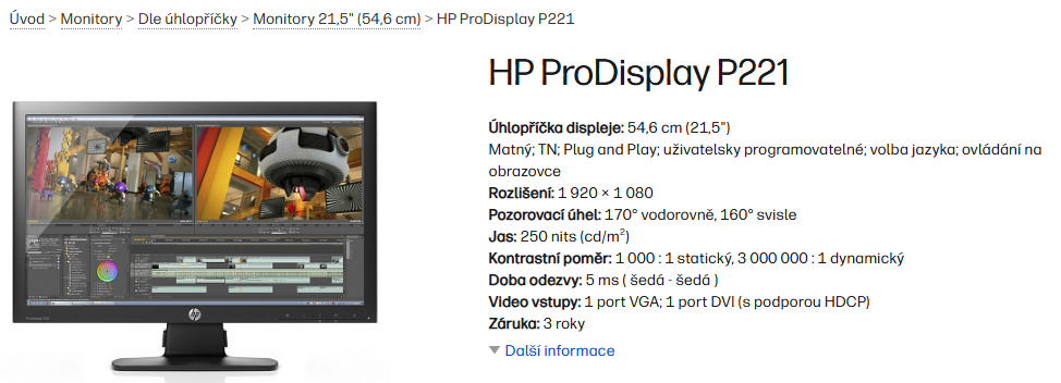Monitor HP P221 - 9