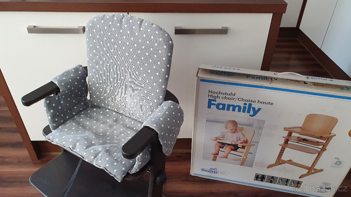 Dřevěná rostoucí židle, pult, popruhy, polstrování - 9