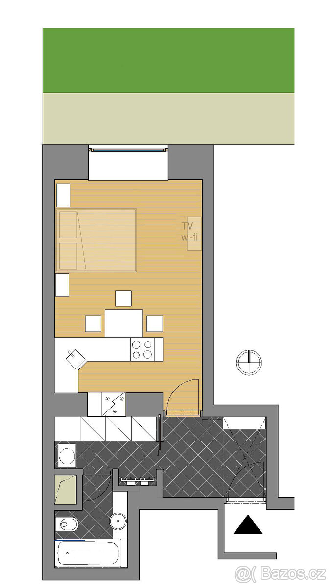 Pronájem 1+kk, 33m2, Praha - Vršovice - 9
