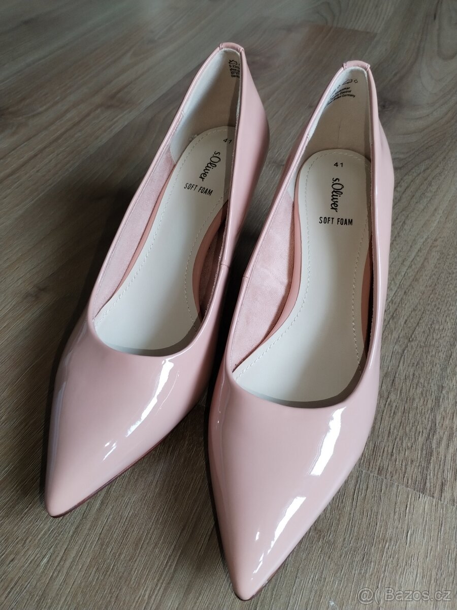 Nové lodičky s.Oliver 41 lesklé růžové - 9