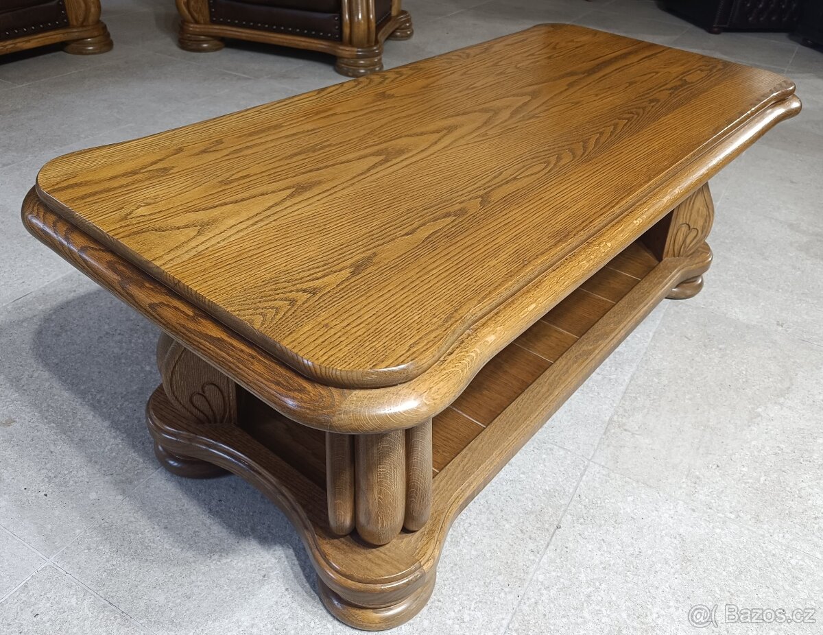 Kožená, rustikální sedací souprava 2+1+ stůl. TOP - 9