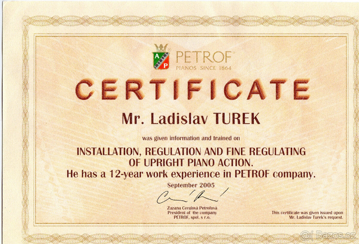 Bílý Petrof K 114 se zárukou a dopravou PRODÁNO - 9