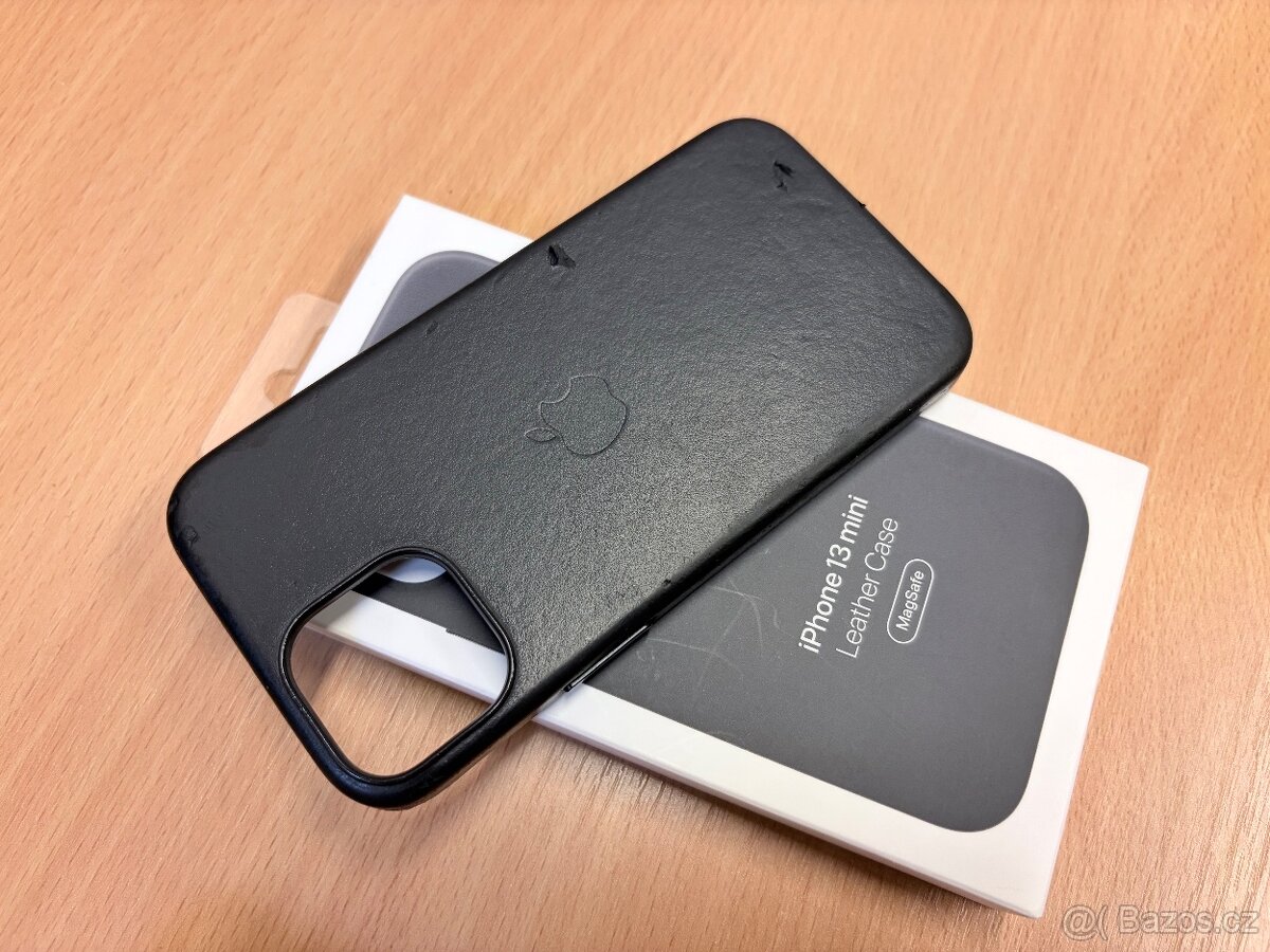 iPhone 13 mini 128 GB Midnight + Apple Leather Case + Spigen - 9