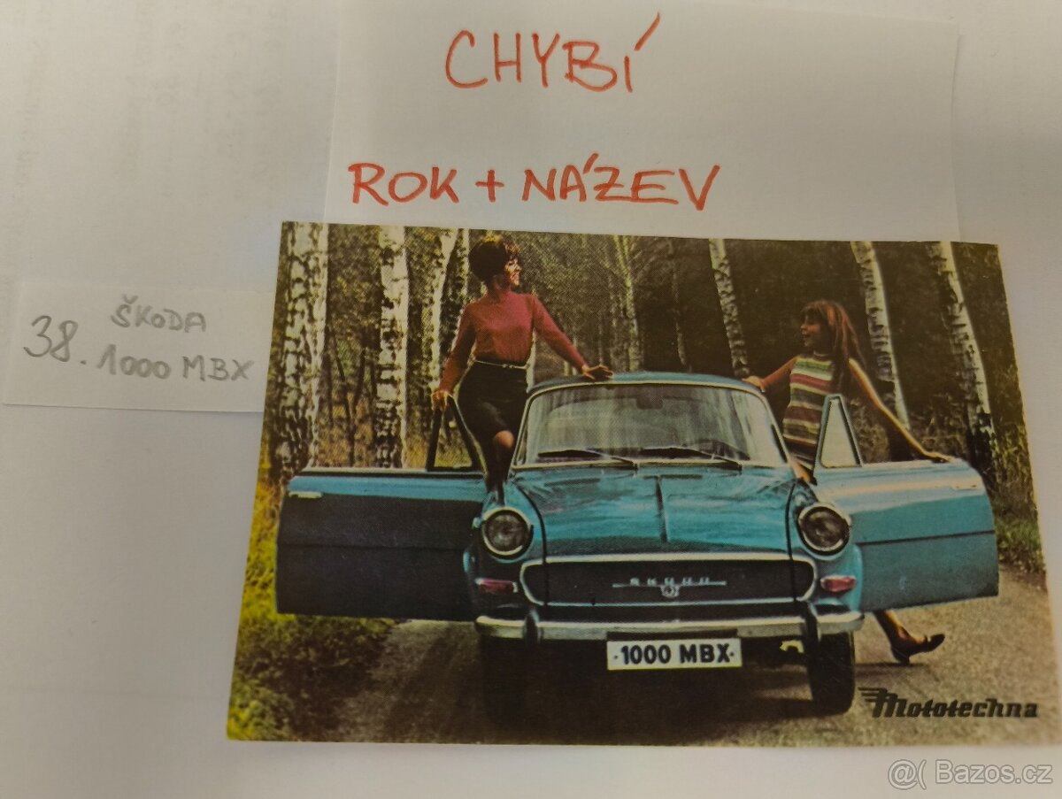 Kartičky z bonbonyéry Orion Mototechna - 9