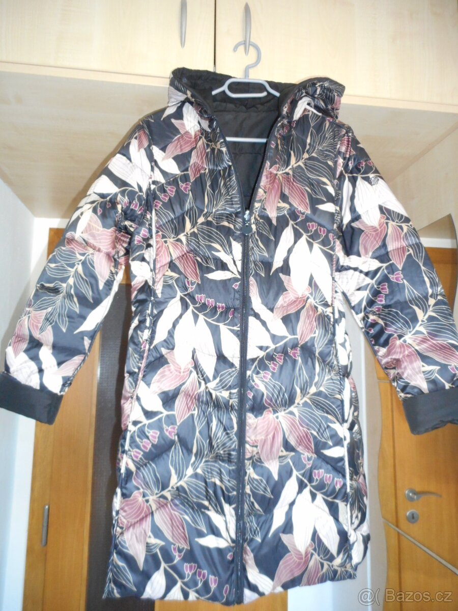 dámská oboustranná bunda - potisk listy - 9