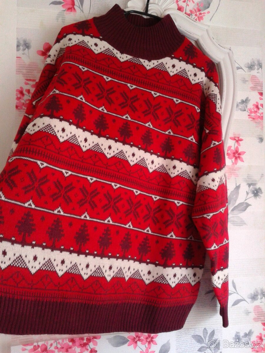 Krásný teplý zimní svetr se stojáčkem 48/50 - 9