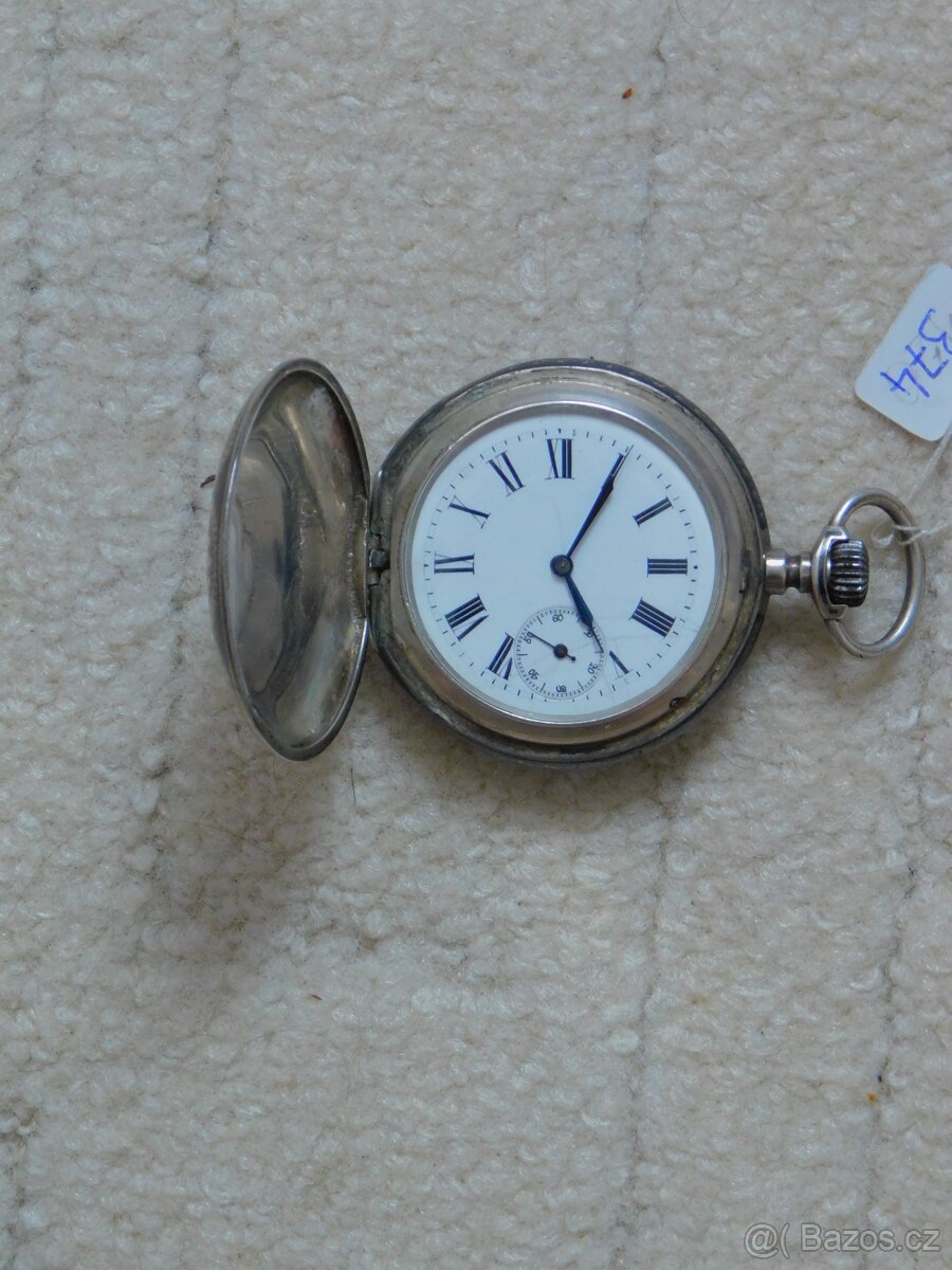 Celostříbrné tulou zdobené tříplášťové raritní kapesní hodin - 9