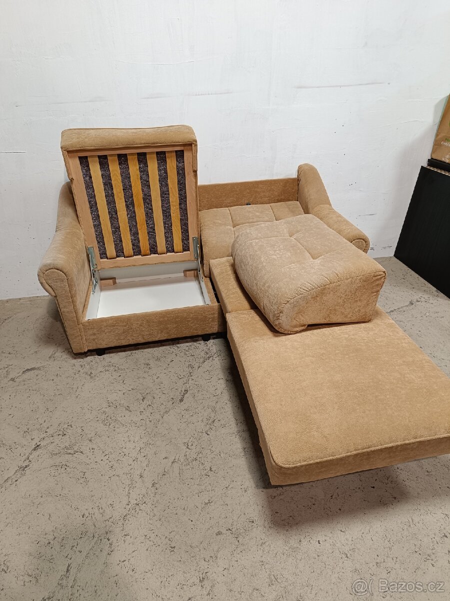 Rozkládací gauč,jedno lůžko, úložný prostor - 9